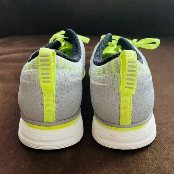 Nike Flyknit Trainer Running Shoes Mens Size 6.5 Womens 8 US 39 Volt White Gray - Picture 5 of 13